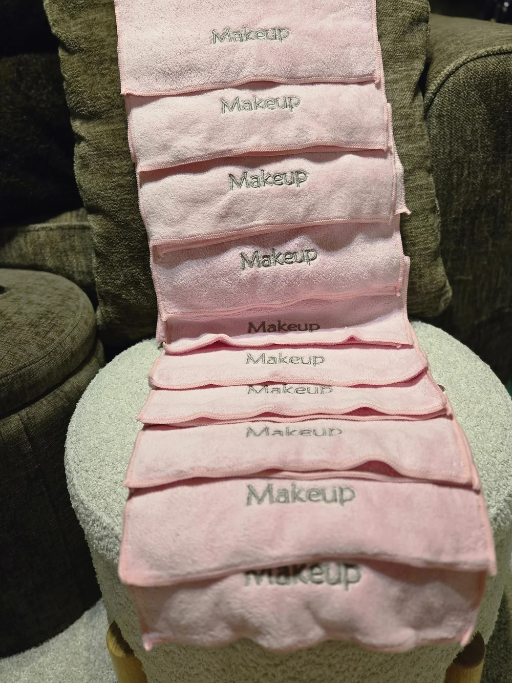 10-Piece Reusable Coral Fleece Microfiber Makeup Remover Washcloth Set Pink NWT